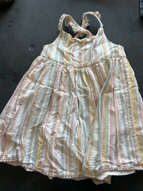 Shabby Chic Pastel Striped Sundress in Pink, Yellow, Green, Blue